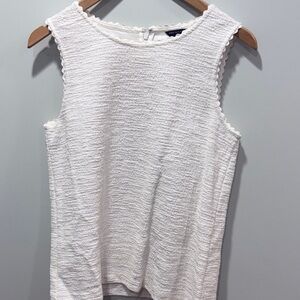 White Textured Sleeveless Top - Classic Summer Staple Ann Taylor